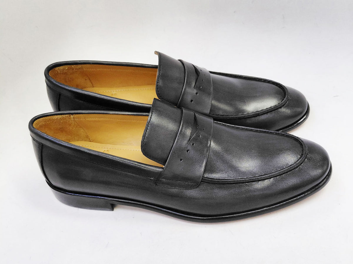 Mocasín Penny de Piel de Becerro Colección C - Gris
