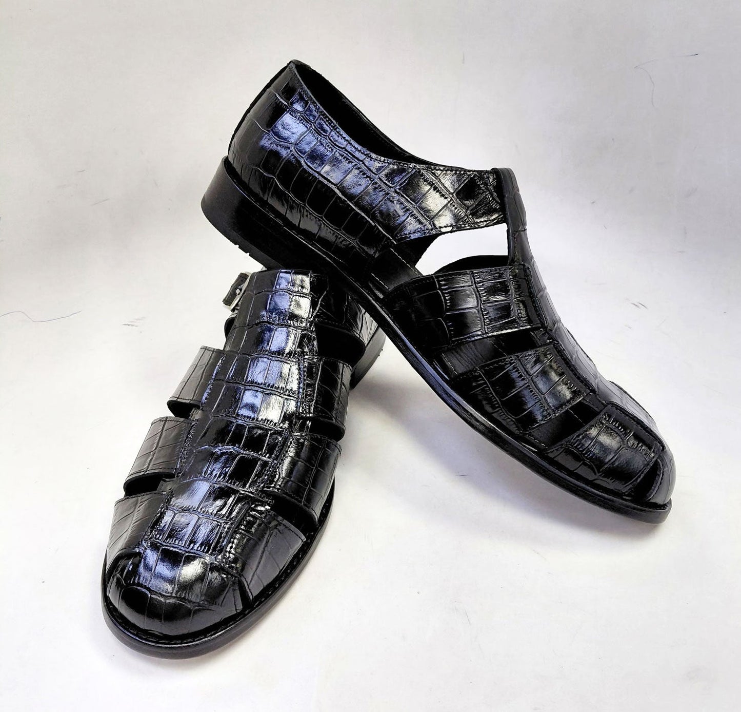 Sandalia de cocodrilo C Collection - Negro