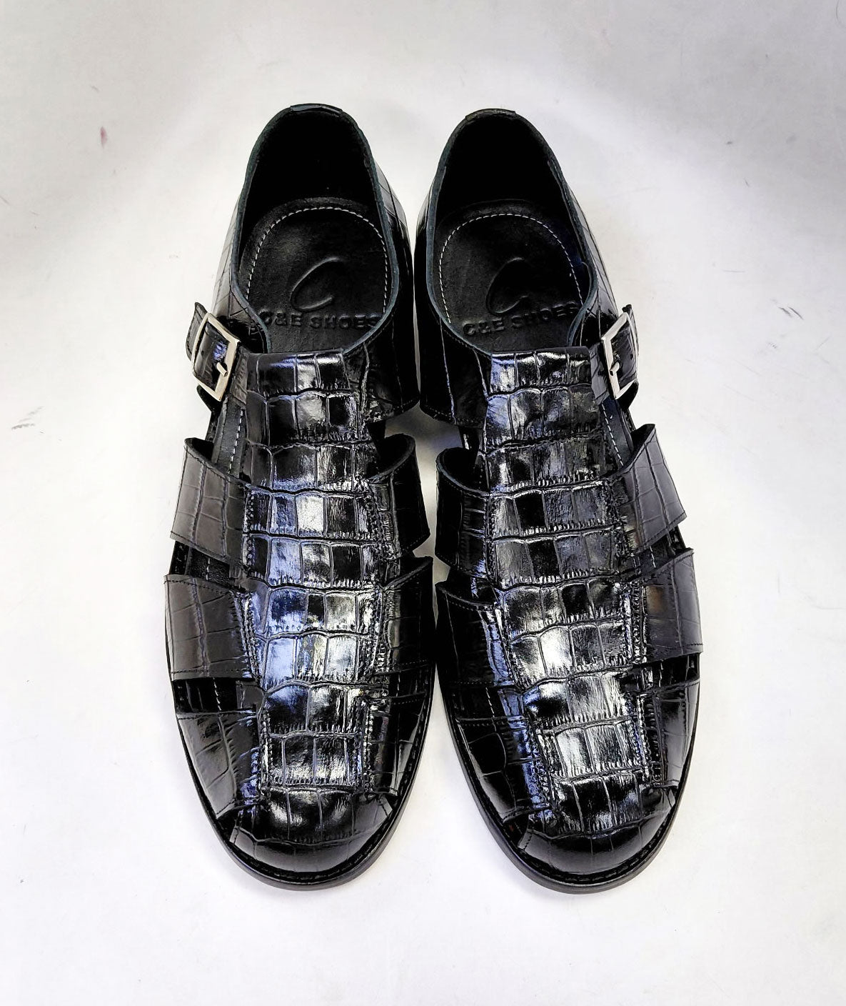 Sandalia de cocodrilo C Collection - Negro