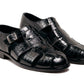 Sandalia de cocodrilo C Collection - Negro