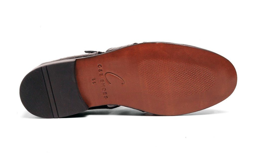 Sandalia de cocodrilo C Collection - Negro