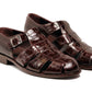 Sandalia C Collection Cocodrilo - Marrón