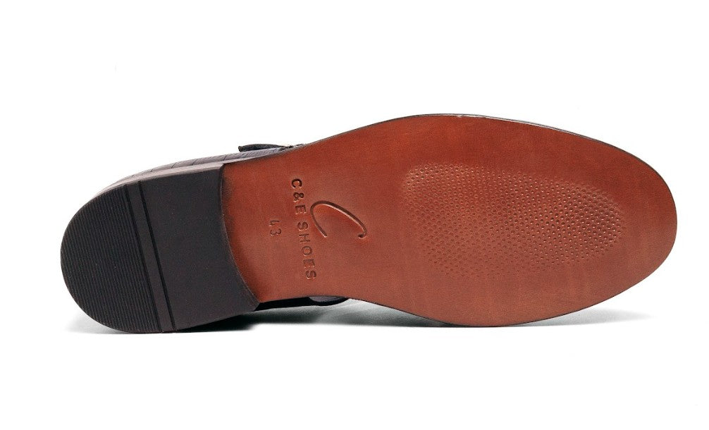 Sandalia C Collection Cocodrilo - Marrón