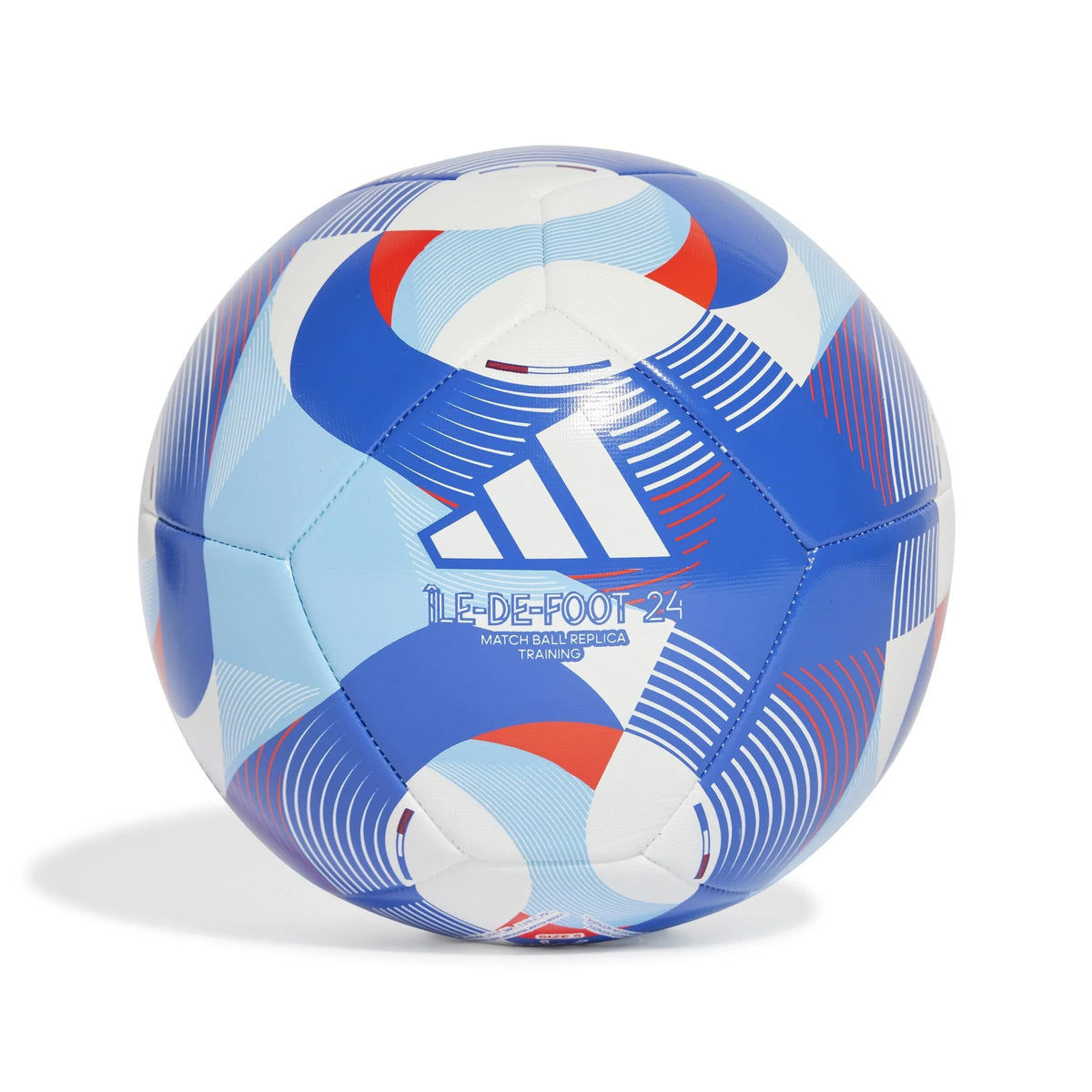 adidas Balón de fútbol de entrenamiento Unisex-Adult Olympics Blanco/Rojo solar/Cielo claro/Azul real de equipo 3