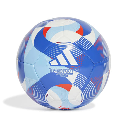 adidas Balón de fútbol de entrenamiento Unisex-Adult Olympics Blanco/Rojo solar/Cielo claro/Azul real de equipo 3