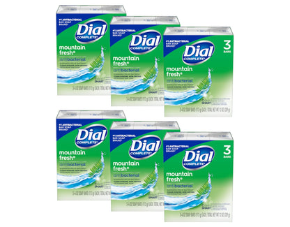 Jabón en barra desodorante antibacteriano Dial Mountain Fresh de 3.4 oz (paquetes de 6)