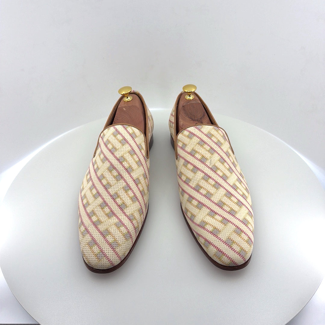 C Collection Printed Leather Loafer - Beige
