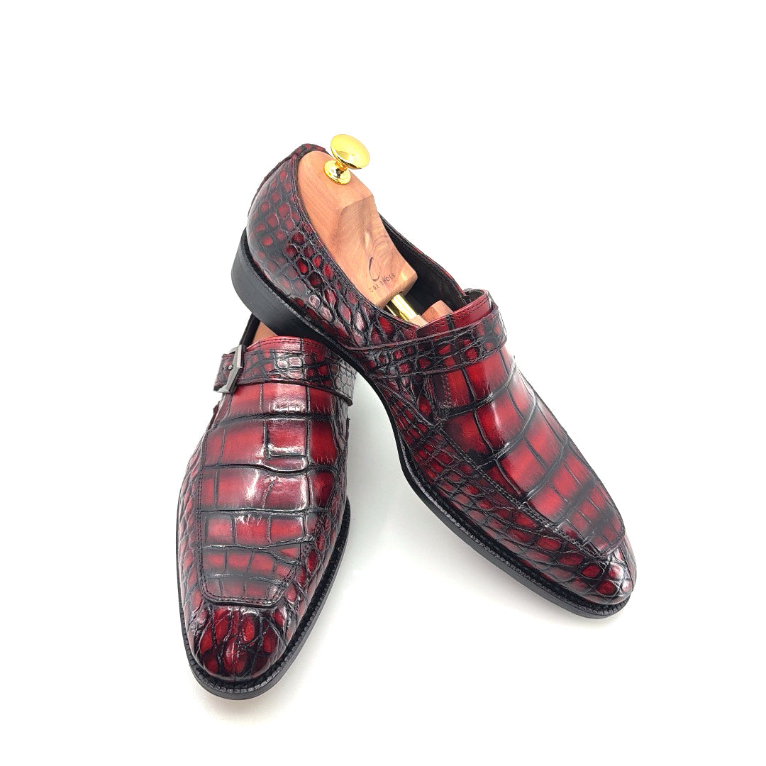 Maurice Sargeant Alligator Monkstrap - Burdeos