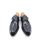 Zapato Monkstrap de Cocodrilo Maurice Jersey - Negro