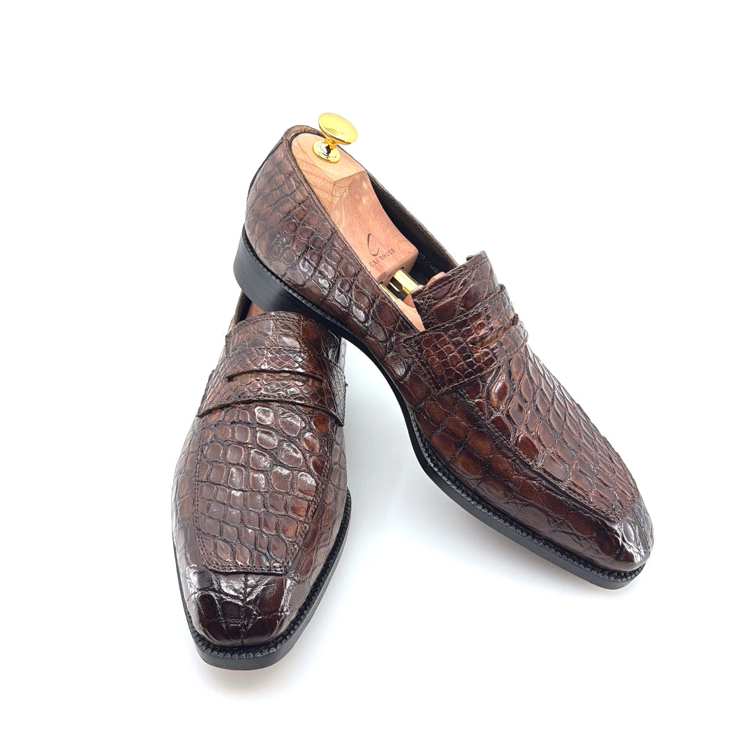Maurice Custom Made Mirage Alligator Loafer - Brown