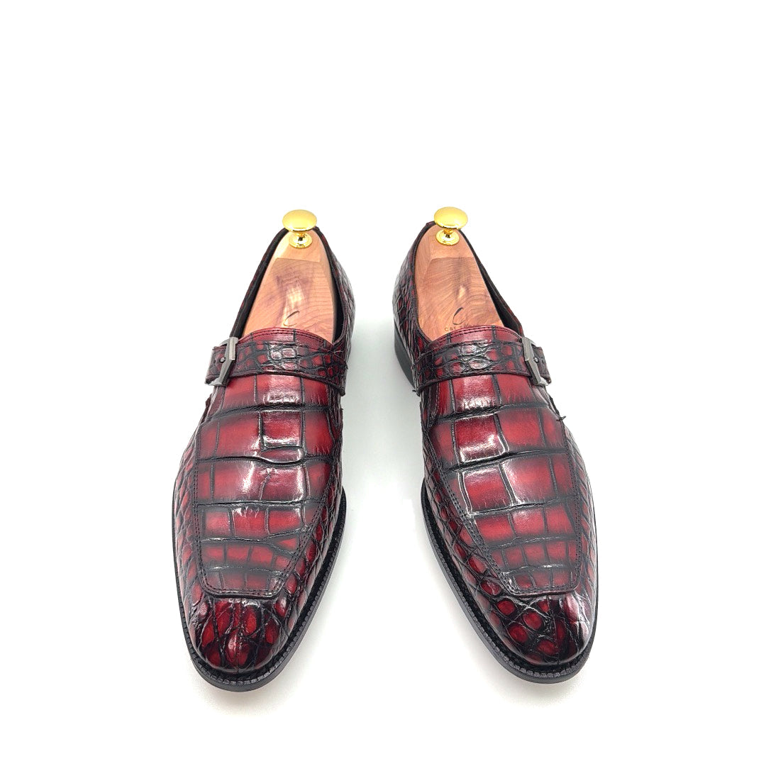 Maurice Sargeant Alligator Monkstrap - Burdeos