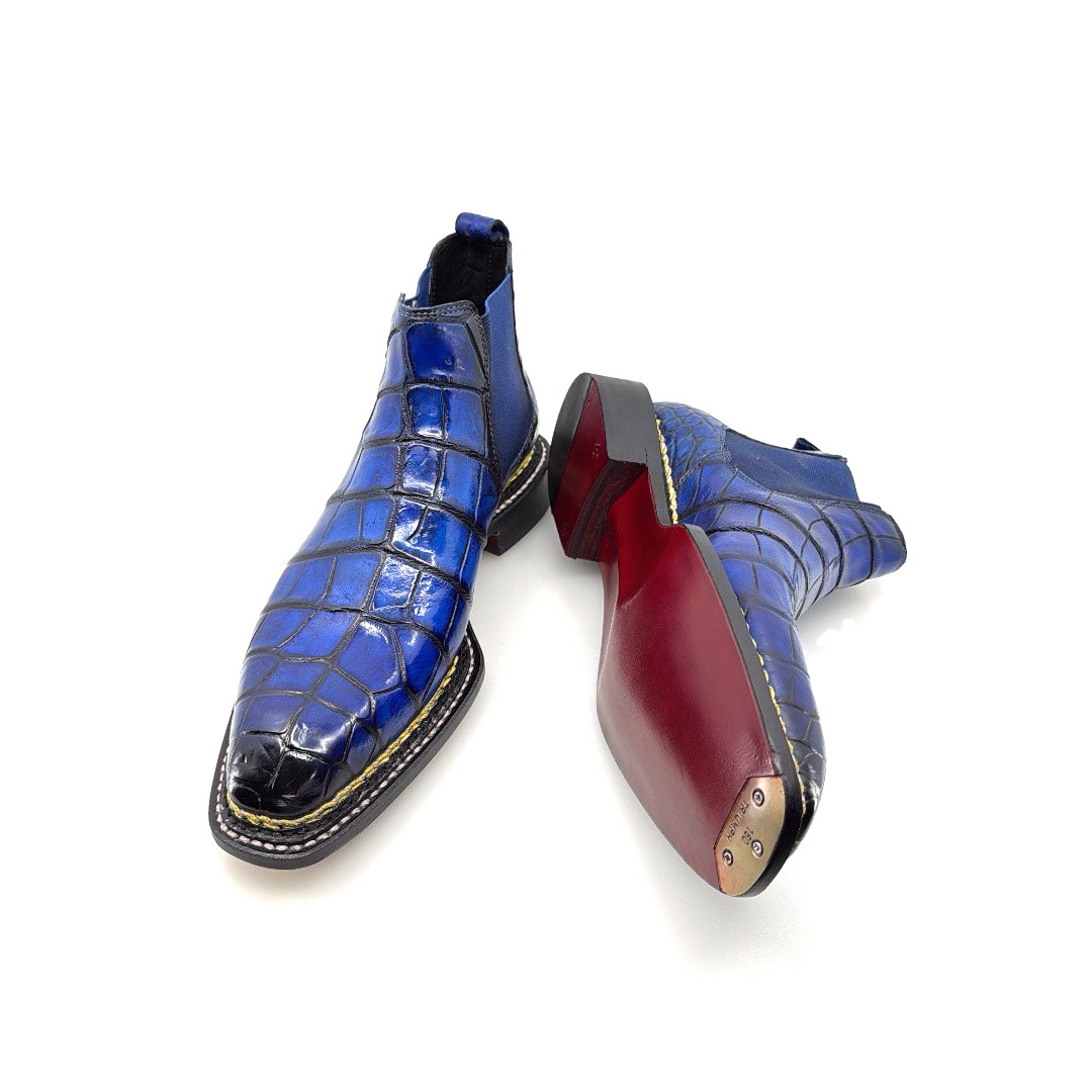 Maurice New York Custom Made Alligator Boot - Blue