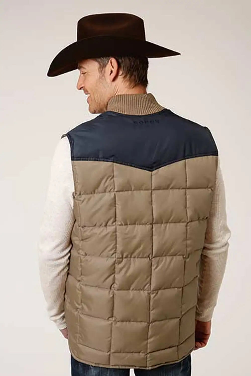 Chaleco acolchado Roper 1473 (Caqui/Azul marino) - Chaleco para hombre