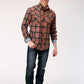 Roper 1853 Dobby Plaid (Marrón) - Camisa Vaquera de Hombre