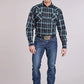 Roper 2606 Diamond Dobby (Blue) - Men's Western Shirt