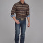 Roper 2175 Distressed Aztec Print (Brown) - Men's Western Shirt