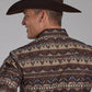 Roper 2175 Distressed Aztec Print (Brown) - Men's Western Shirt