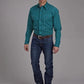 Roper 2170 Micro Aztec Print (Blue) - Men's Western Shirt