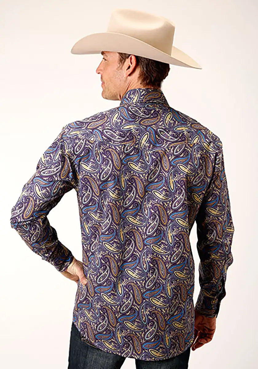 Roper Plum Ridge Royal Paisley (Ciruela) - Camisa vaquera de hombre