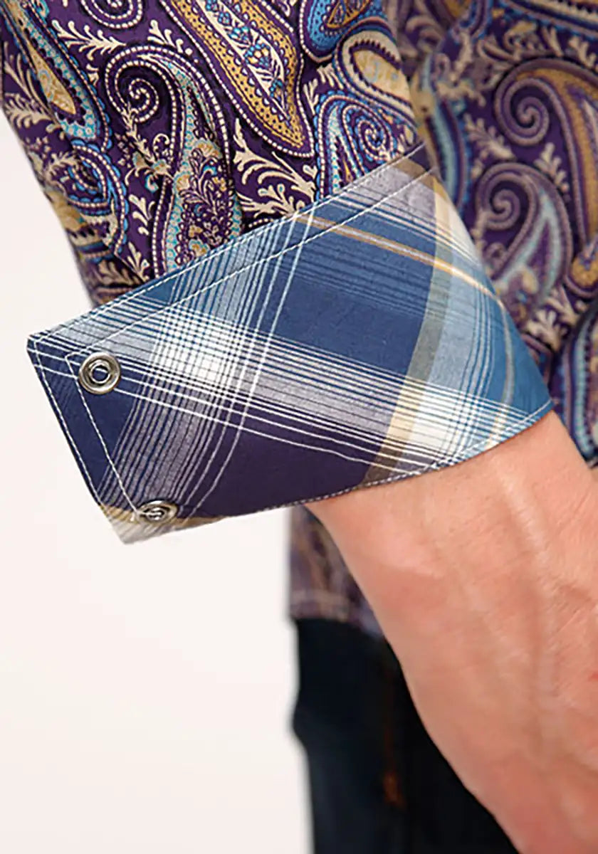 Roper Plum Ridge Royal Paisley (Ciruela) - Camisa vaquera de hombre