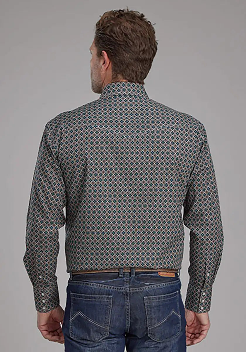 Roper Oak Forest Acorn Foulard (Brown) - Men's Western Shirt