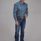 Roper Fall River Paisley (Blue) - Men's Western Shirt