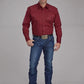 Roper 2163 Stretch Diamond Print (Red) - Men's Western Shirt