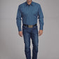 Roper 2163 Stretch Diamond Print (Blue) - Men's Western Shirt