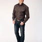 Roper 1839 Diamond Medallion (Brown) - Men's Western Shirt