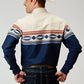 Roper 1906 Distressed Aztec Border (Navy) - Men's Western Shirt