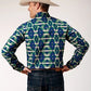 Roper 1814 Aztec Allover Print (Navy) - Men's Western Shirt