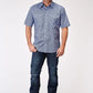 Roper 1932 Blue Skies Tie Print (Blue) - Men's Short Sleeve Shirt