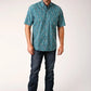 Roper 1449 Upstream Paisley (Blue) - Men's Short Sleeve Shirt