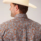 Roper 1453 Spring Paisley (Orange) - Men's Short Sleeve Shirt