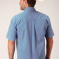 Roper 1460 Stretch Diamond Star (Blue) - Men's Short Sleeve Shirt