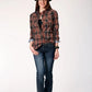 Roper 1853 Arrow Dobby (Brown) - Women's Western Shirt