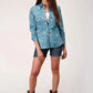 Roper 01057 Aztec Nash Up (Blue) - Women's Western Shirt