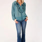 Roper 1873 Poly Georgette (Blue) - Women's Western Blouse