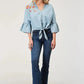 Roper Floral Applique (Denim) - Women's Cotton Shirt