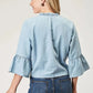 Roper Floral Applique (Denim) - Women's Cotton Shirt