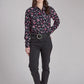Roper 2225 Riders Print (Black) - Women's Western Blouse