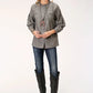 Roper 1282 Cotton Melange (Grey) - Women's Western Blouse