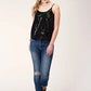 Roper 1419 Solid Sequined (Black) - Women's Tank Top