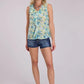 Roper 2489 Floral Aztec (Blue) - Women's Sleeveless Shirt