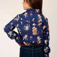 Roper Cowboy Toils (Blue) - Girl's Western Snap Shirt