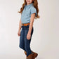 Roper Purple Sage (Blue) - Girl's Western Snap Shirts