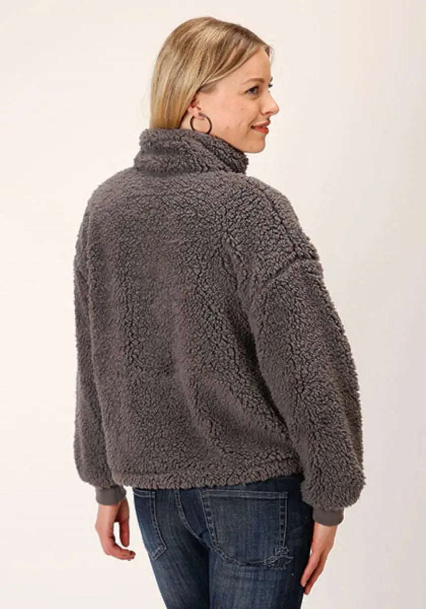 Sudadera de felpa polar corta Roper (Gris) - Sudadera polar para mujer