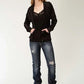 Roper 2258 Flower Print (Black) - Women's Bomber Jacket