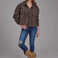 Roper 2272 Printed Knit (Brown) - Women's Cropped Jacket