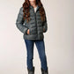 Chaqueta acolchada ligera con capucha Roper para niña (color salvia) - Chaqueta para niños